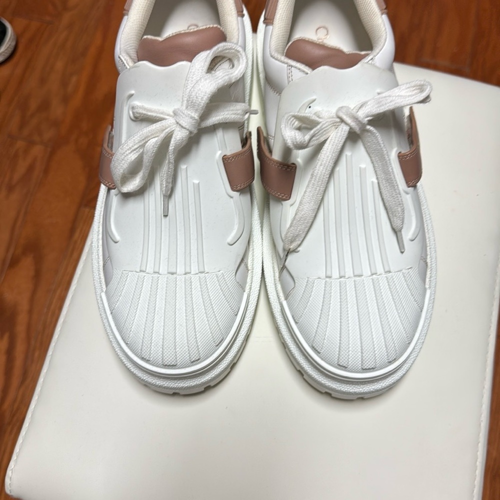 Stylish White and Tan Shoes